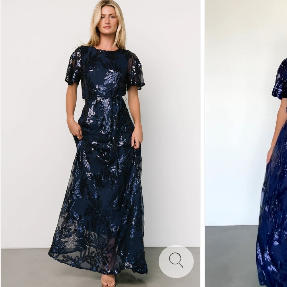 NWT Muse Midnight Blue Floral Maxi Dress